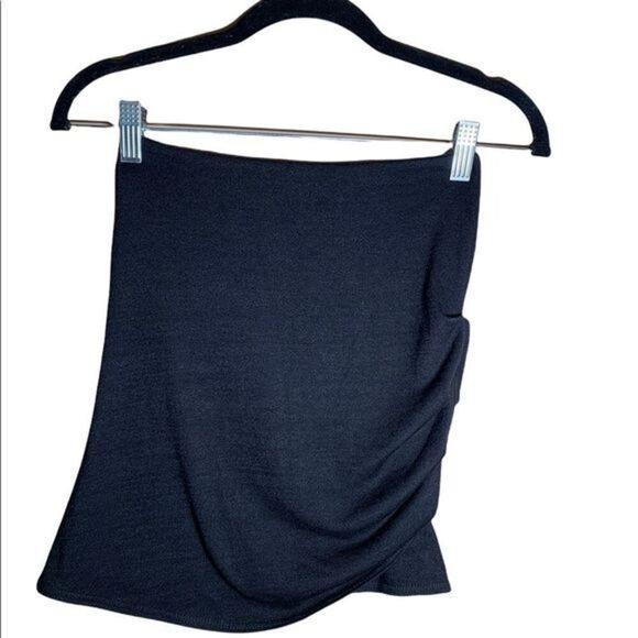 Wilfred Free Black Mini Size Ruffle Slit Skirt - Picture 1 of 5